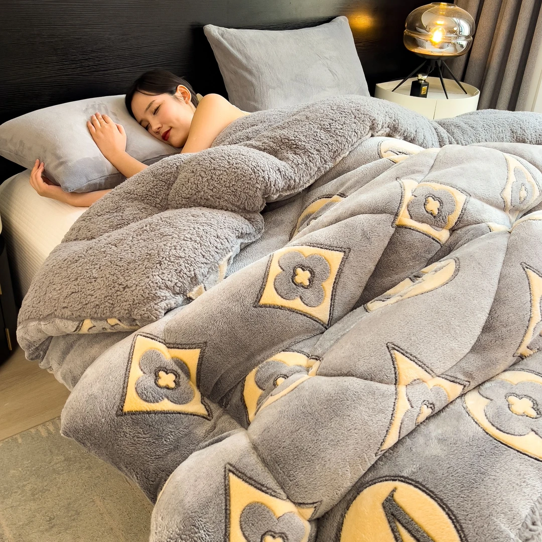 冬天加绒被子被芯冬季加厚保暖牛奶绒冬被学生宿舍单人双面绒被褥
