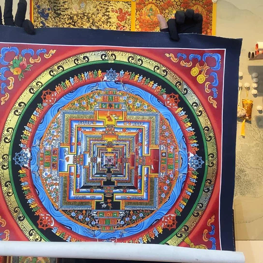卷轴画纯手绘唐卡坛城50厘米左右