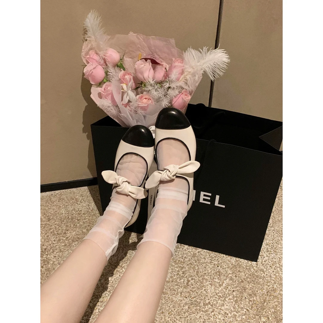 XIAOXIAOMIAO超可爱～小香风蝴蝶结单鞋女新款玛丽珍鞋气质配裙子