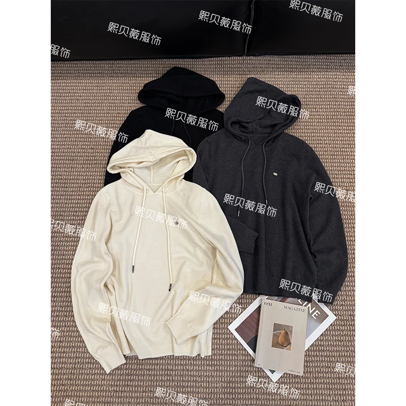 熙贝薇9 羊毛抽绳连帽毛衣新款休闲气质套头显瘦针织衫 G5593