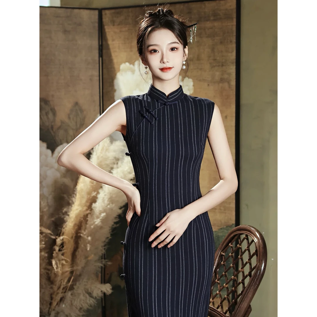 【云山锦】椿屿旗袍2025中长裙旗袍无袖复古气质中式显瘦优雅日常