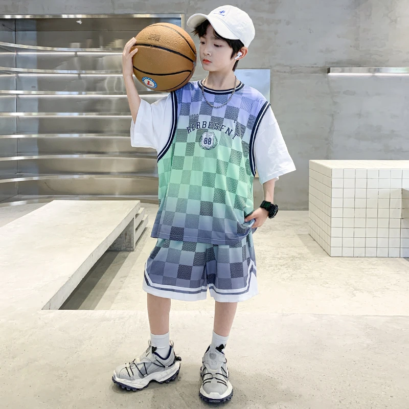 儿童篮球服男童夏季套装2025新款运动薄款中大童男孩训练服56077