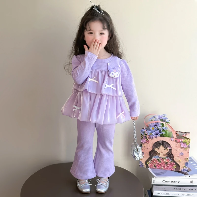 女童休闲套装春季2025新款小童韩范甜美洋气长袖春秋女宝宝两件套