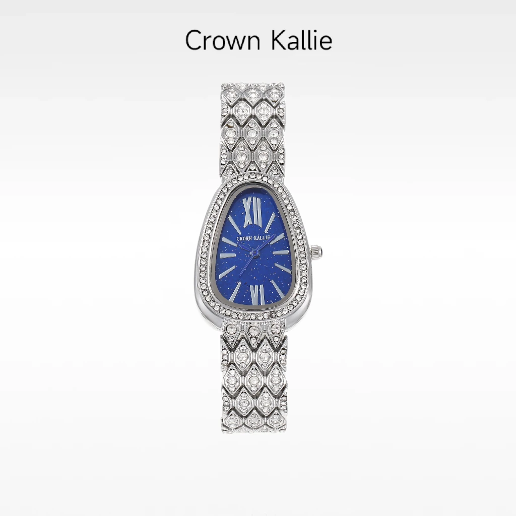 【Crown Kallie】精致小众通勤蓝色生肖年高颜值女士腕表ck8129