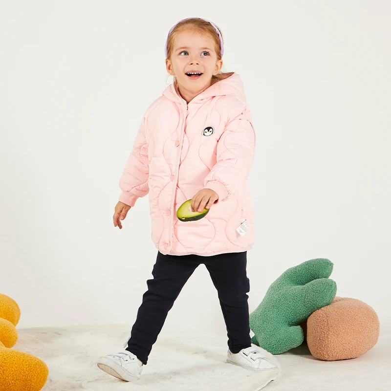 可拉比特常规款连帽女童纯色冬季保暖棉服L49059864