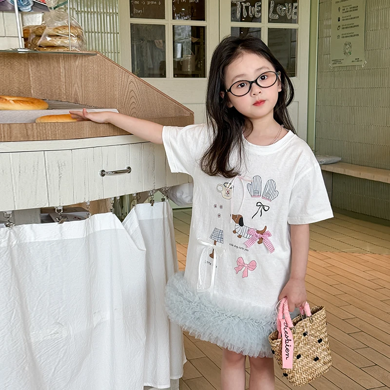 7家女童连衣裙2025夏季新款洋气甜美卡通T恤超好看连衣裙女童