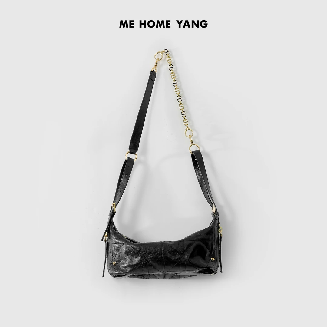 ME【D黑金饺子包】定制大象纹TOGO牛皮百搭时尚真皮包包MESS0895