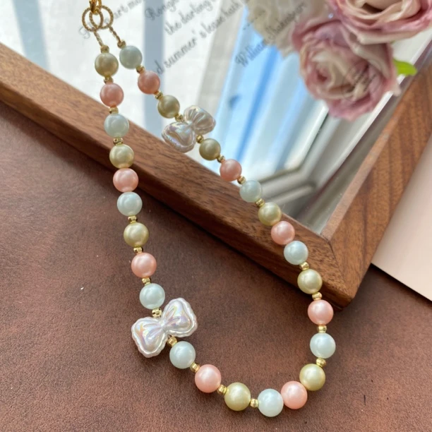 2817双蝴蝶结小众原创手机链