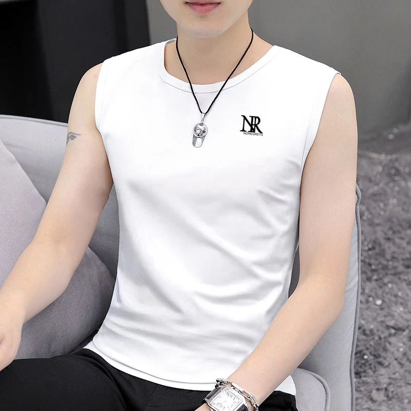 无袖坎肩运动背心男健身跑步篮球圆领宽松休闲百搭外穿流汗衫