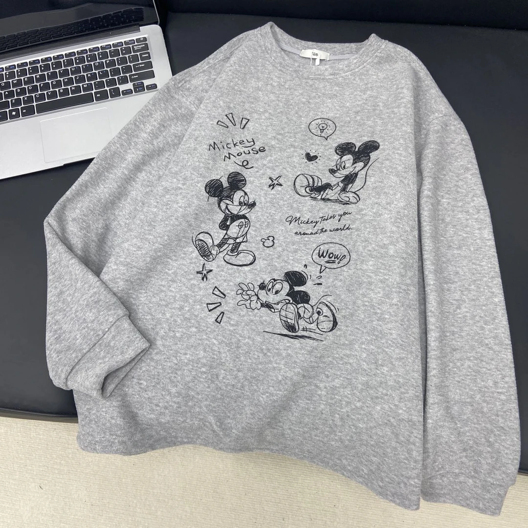 秋冬毛巾绒亲肤柔软卡通鼠卫衣 宽松女装加绒加厚27042