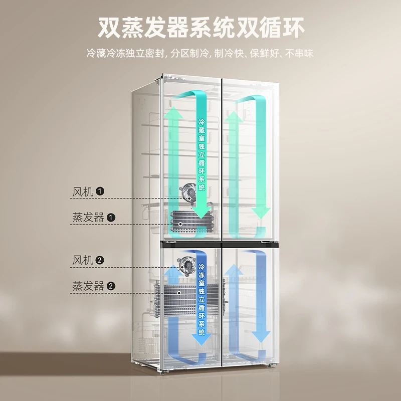 【活动链接】美菱无忧嵌450L 双系统净味抗菌深冷速冻十字零嵌冰箱