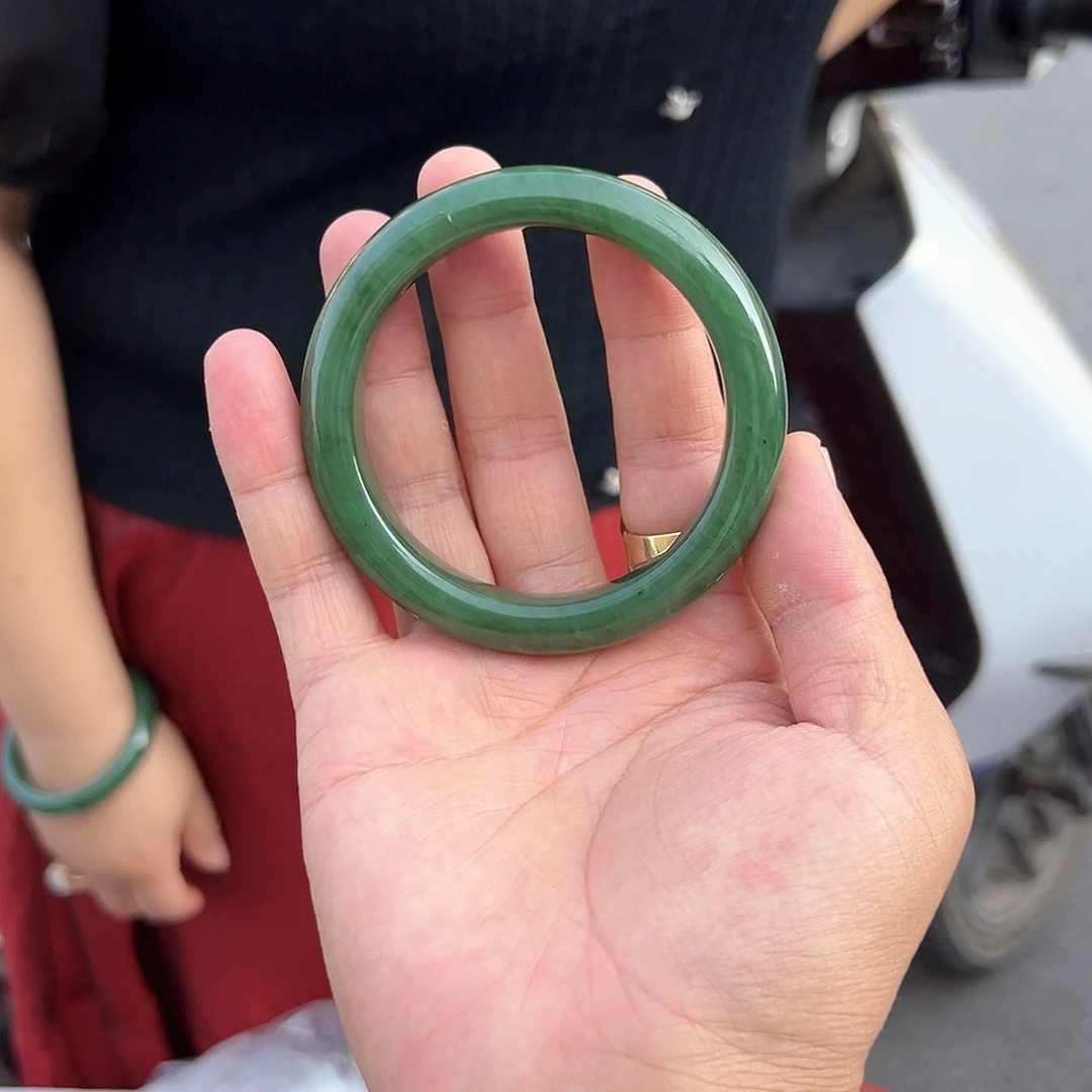 和田玉（碧玉）手镯未镶嵌老坑种碧玉正品北极玉精品