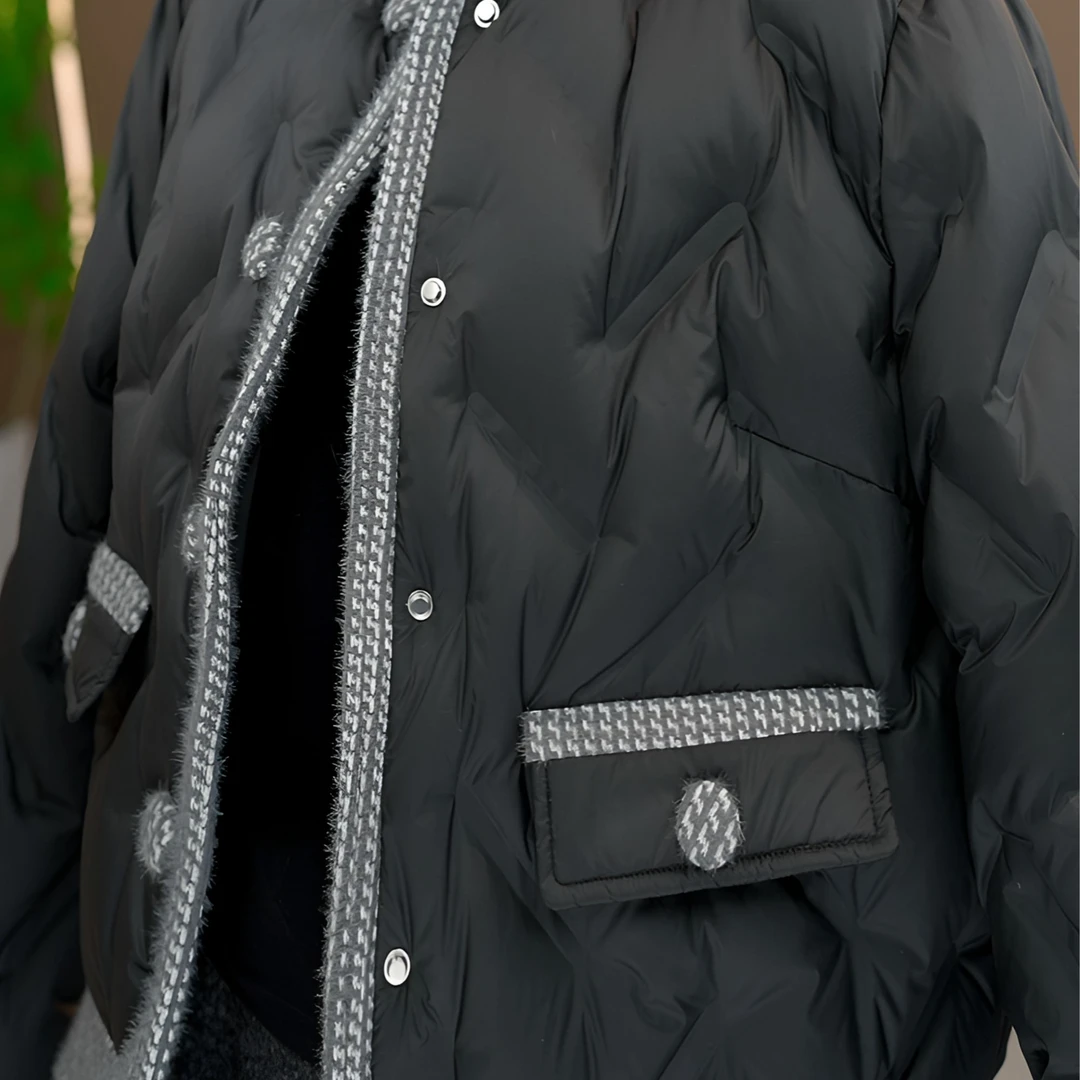 【甄选大朵鸭绒】2025杭州原版正品保暖减龄修身羽绒服E6301-KK