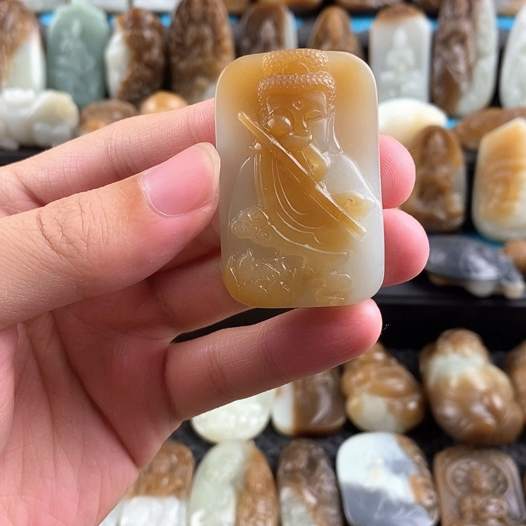 野***猫和田玉未镶嵌挂件