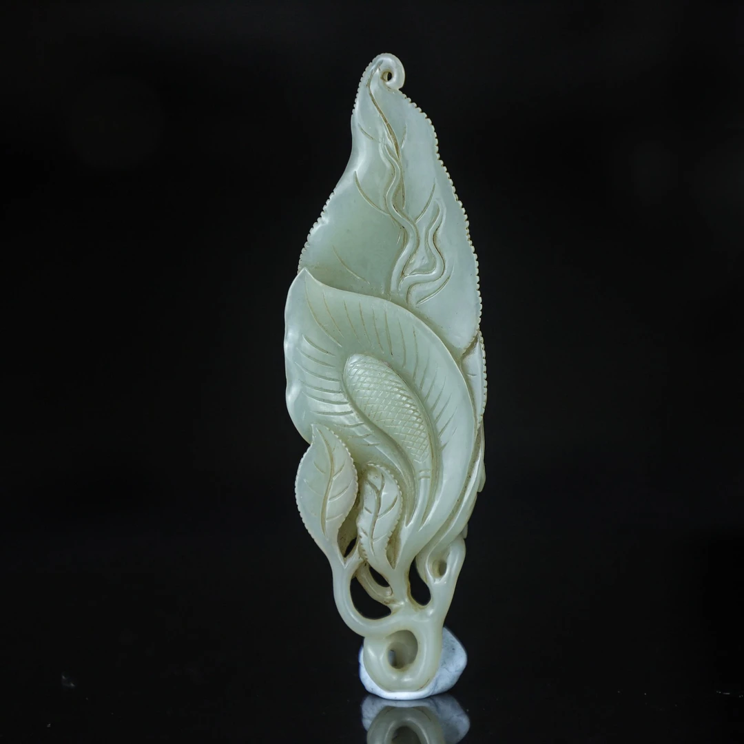 TCWWA10032清晚和田白玉四季发财把件