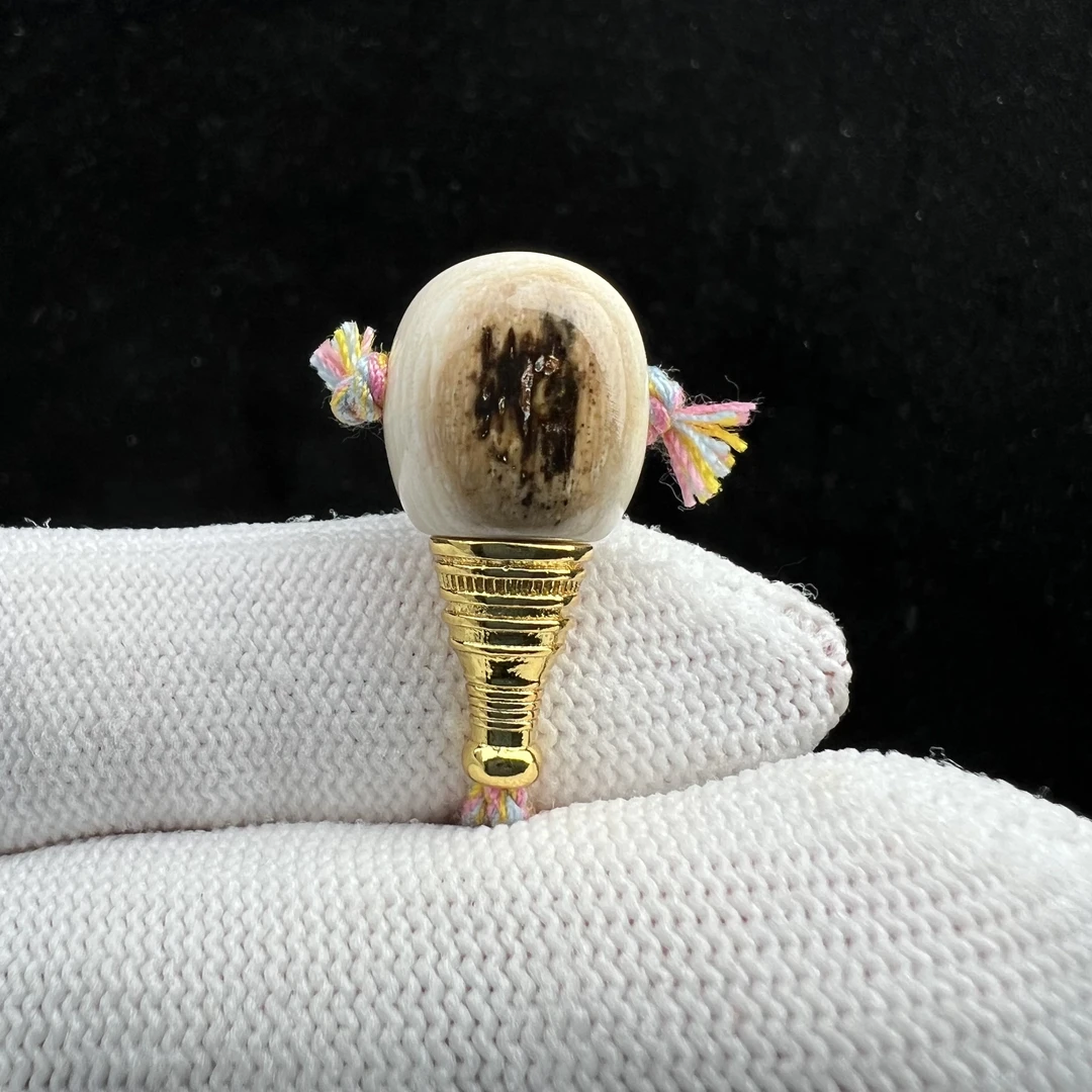 J7786天然猛犸牙 带皮分体三通12.5*25mm支持鉴定 假一罚四