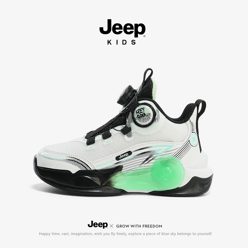 jeep儿童专业篮球鞋男童运动鞋2025新款新款秋冬透气减震跑步鞋子