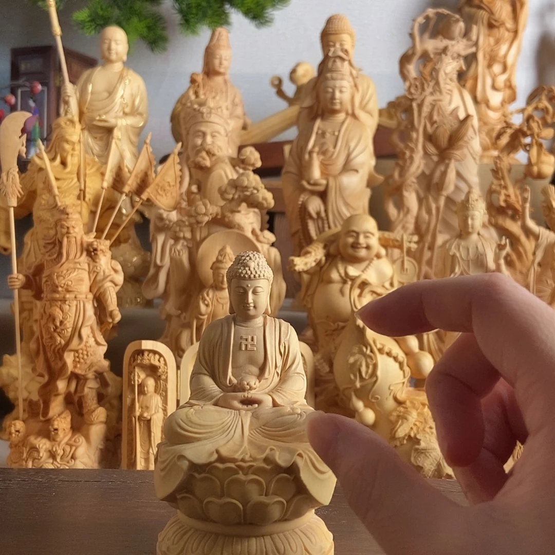 千***文黄杨木小叶黄杨木雕阿弥陀佛