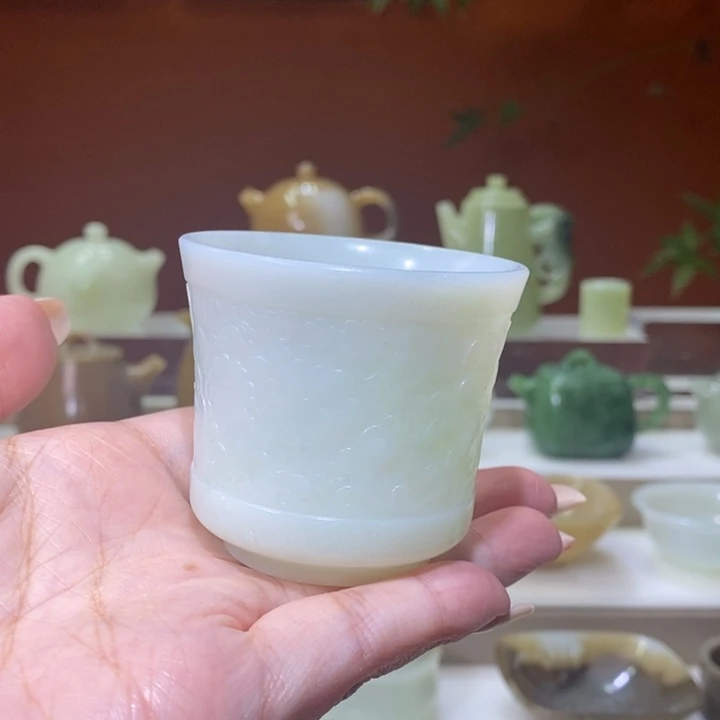 未镶嵌和田玉摆件用****9俄料百花杯75ml