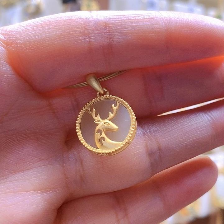 和田玉颈饰银S925镶嵌