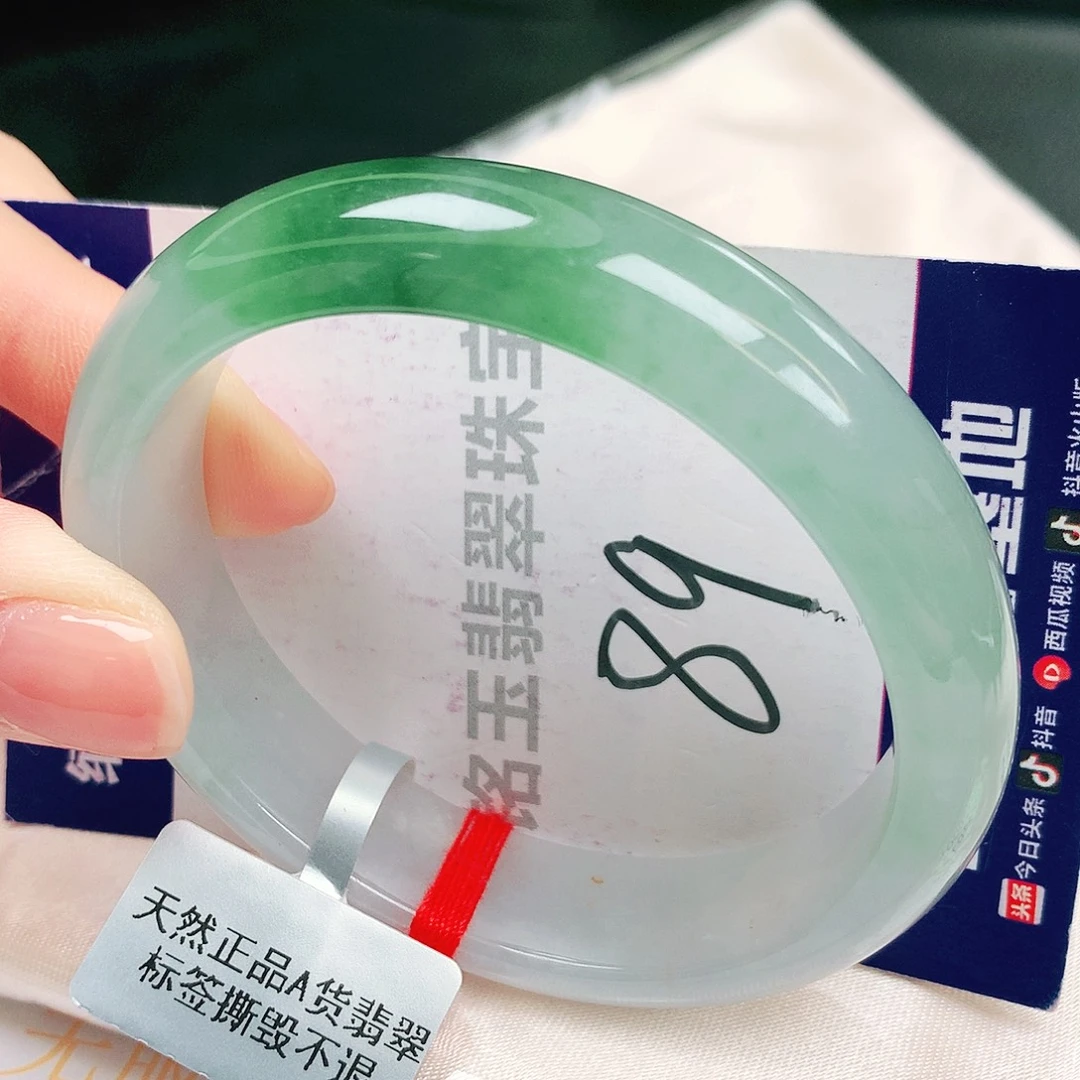 翡翠未镶嵌手镯缅甸天然a货翡翠手镯54贵