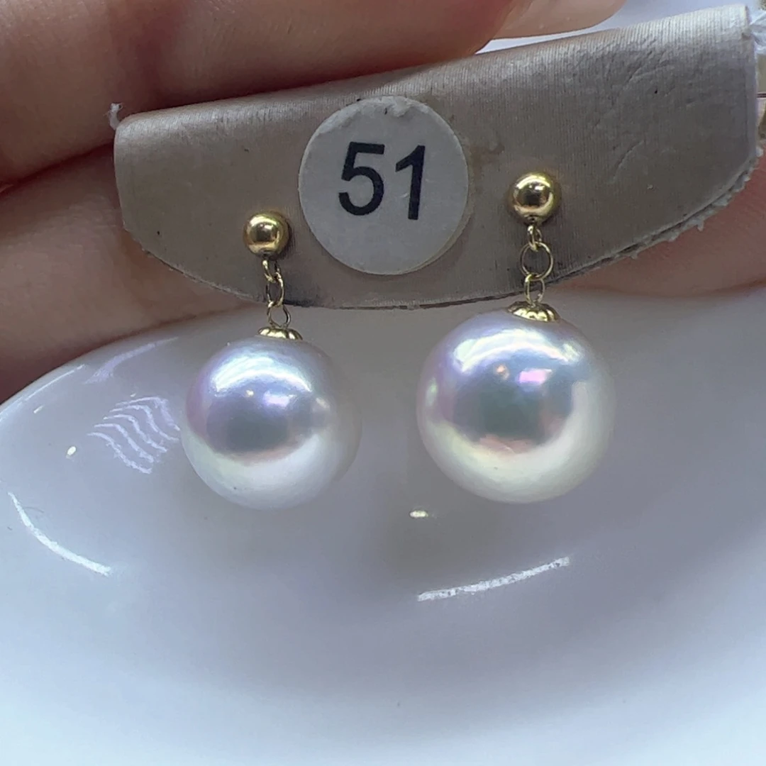 淡水珍珠耳饰18K金镶嵌