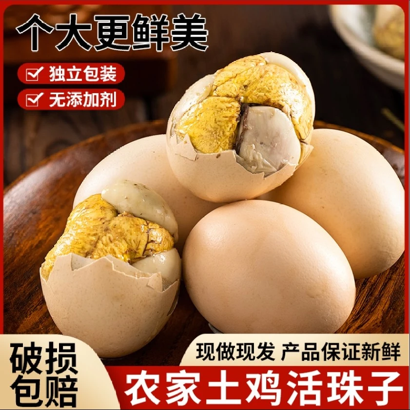JF【10·9抢10枚】活珠子新鲜营养鸡蛋开袋即食麻辣毛蛋钢化蛋