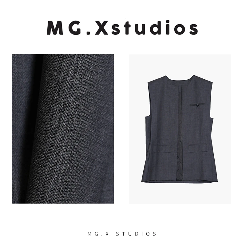 【纸苑】MGX复古西装马夹假两件显瘦百搭无袖上衣M51B3195B1HG