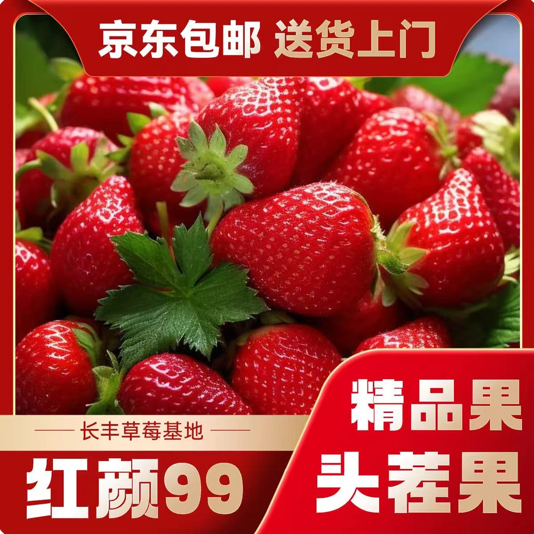 【送货上门】颗颗精选  奶油草莓99红颜 现摘现发 当天采摘