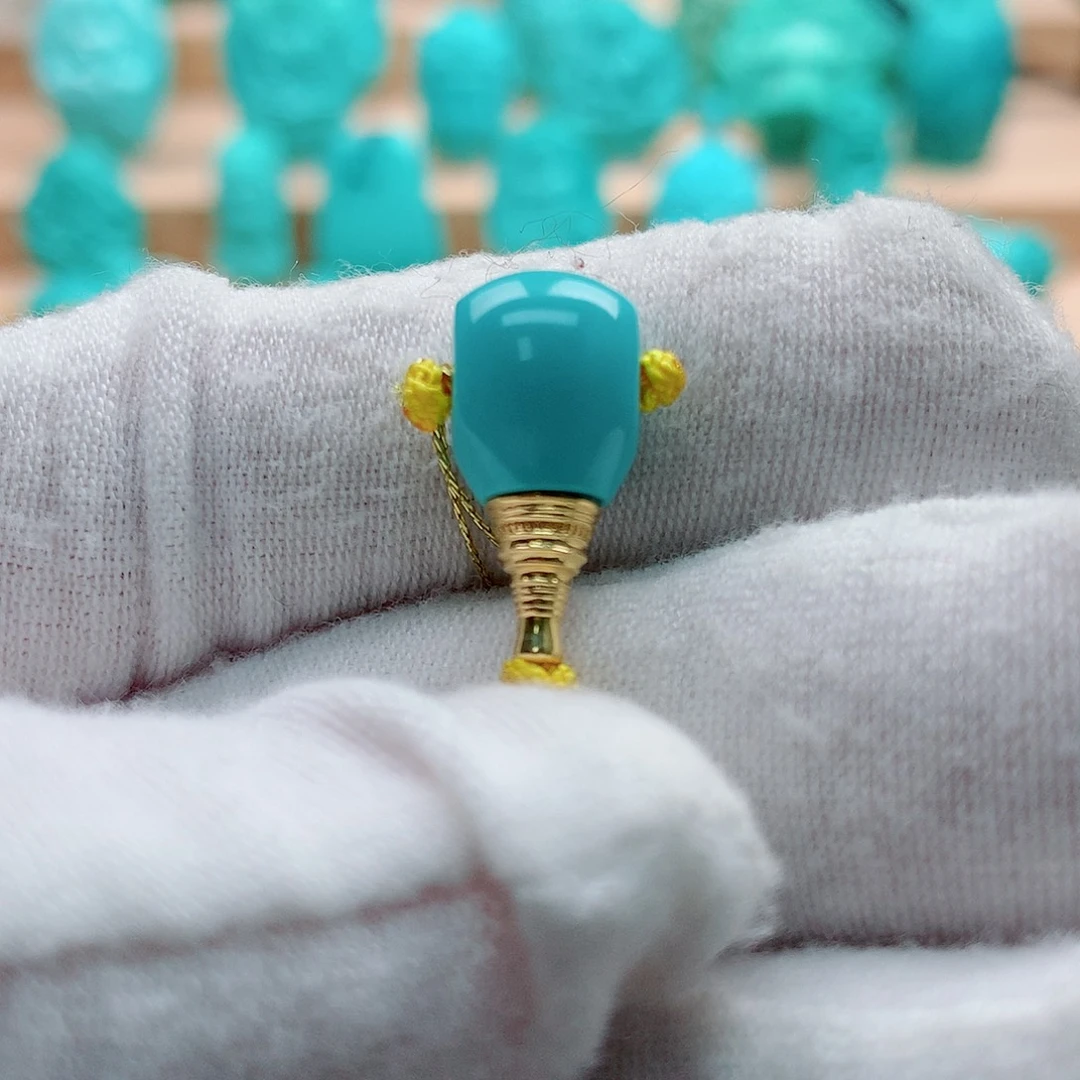 绿松石18K金镶嵌配饰