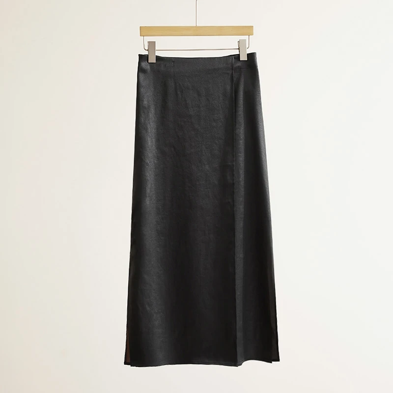 30姆米重锻100%桑蚕丝新中式气质国风显瘦直筒女士半身裙(250487)