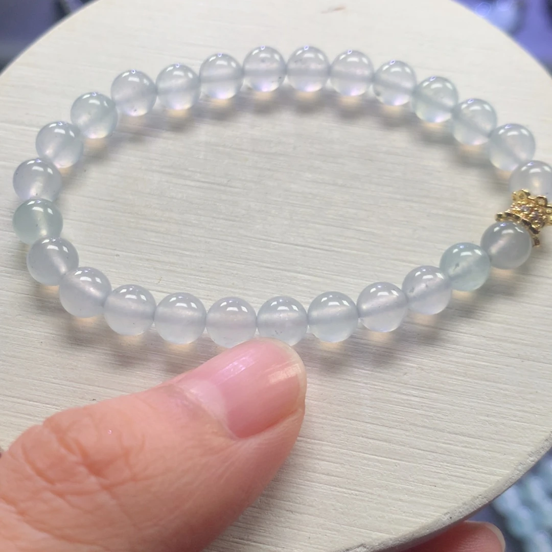 翡翠未镶嵌手链6mm高冰