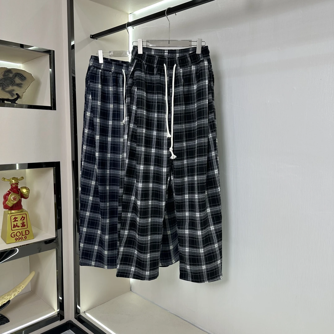 LEGEND美式复古格子2025春季新款垂感宽松显瘦休闲裤子男女同款