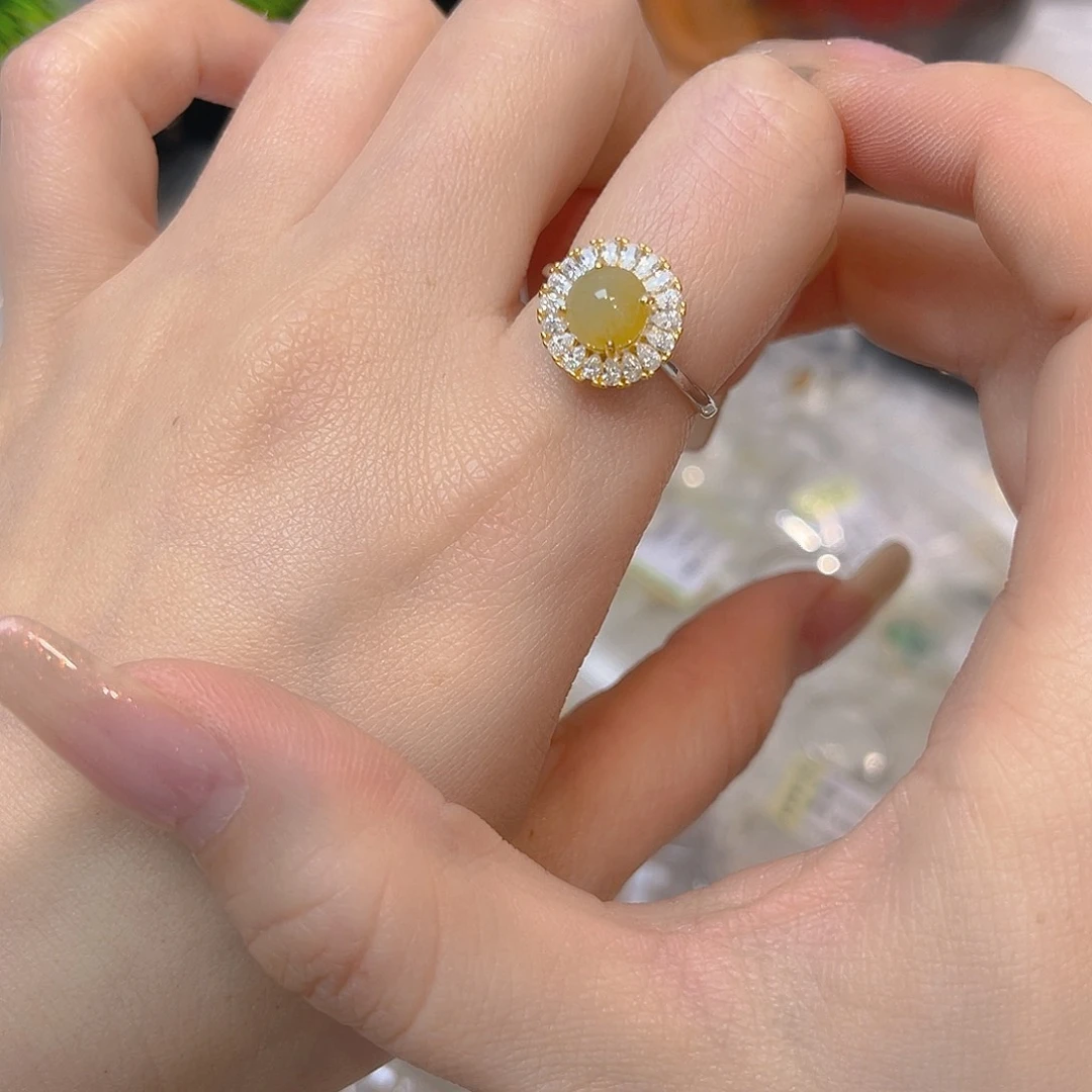 翡翠银S925镶嵌戒指