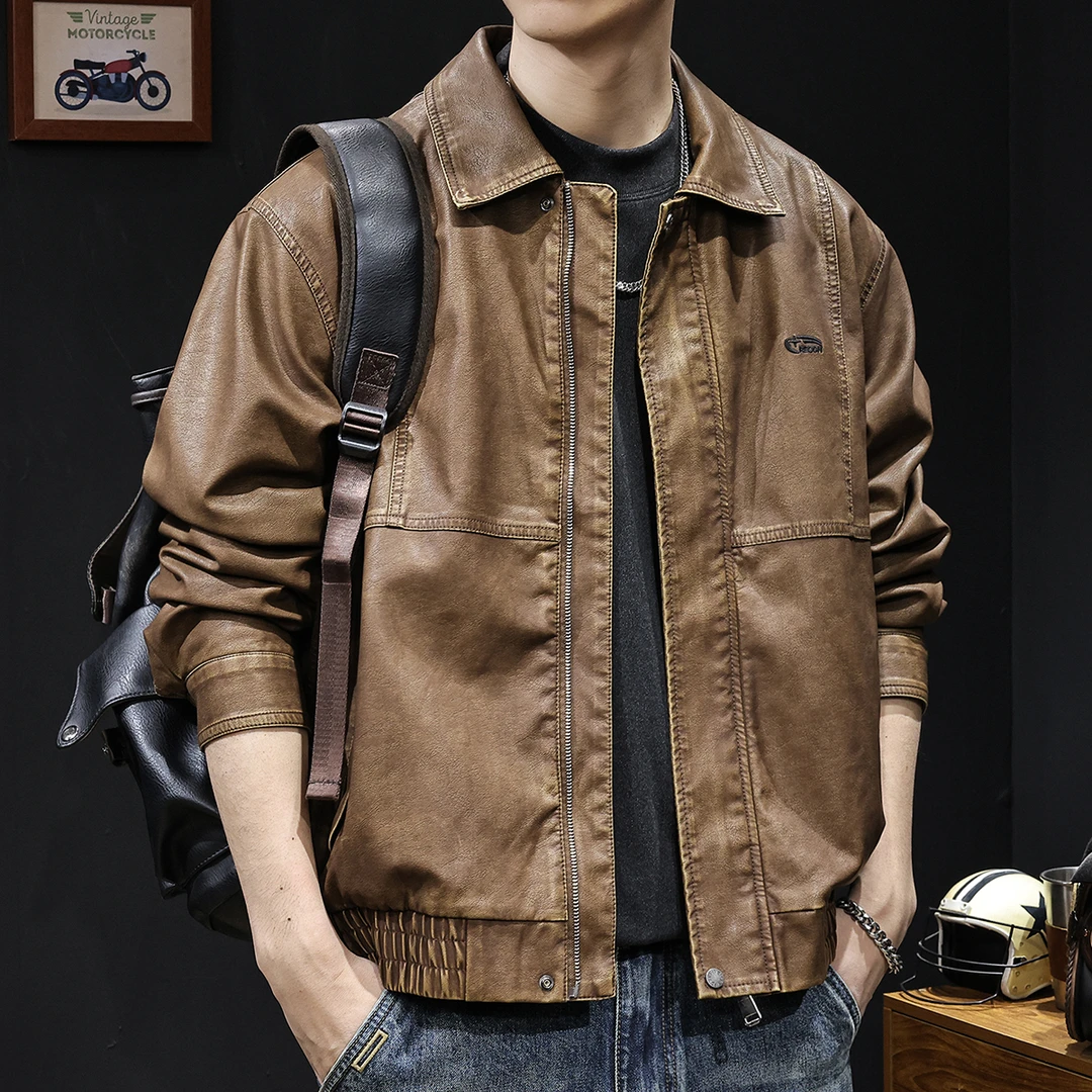 高端皮衣外套男秋冬2025新款男士美式复古大码潮牌衣服高级感机车