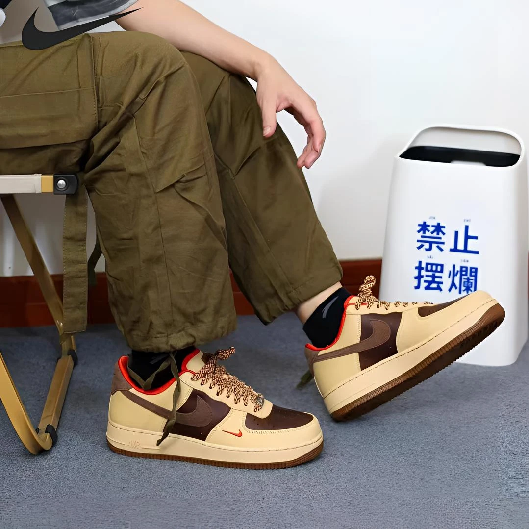 NIKE/耐克男空军一号低帮撞色休闲防滑耐磨潮流学生韩版运动板鞋