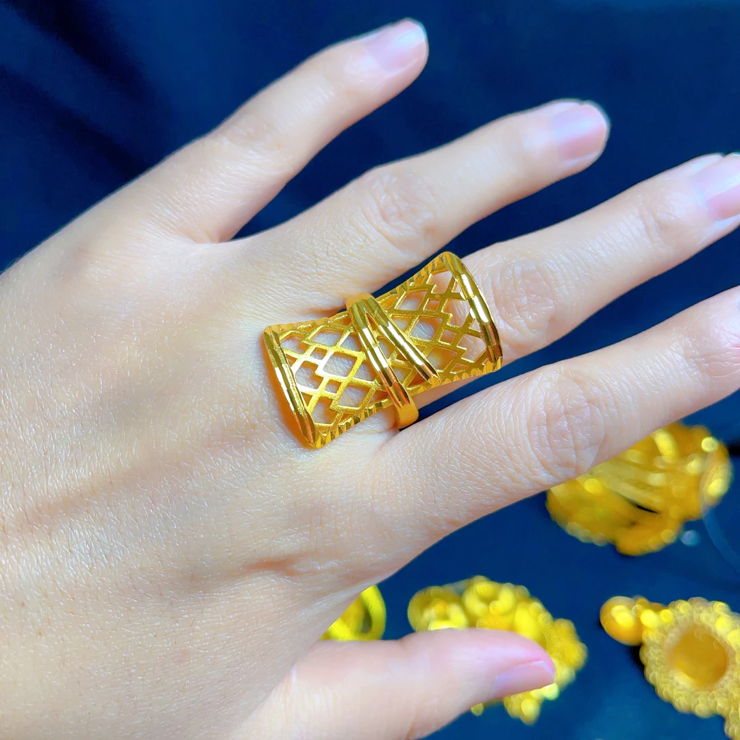 铜合金戒指 234戒指新款戒指爆款白搭时尚金色