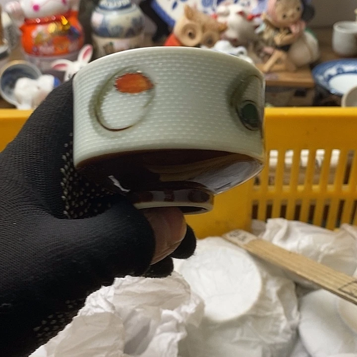 紫砂茶杯贺*囍日本回流精品瓷器