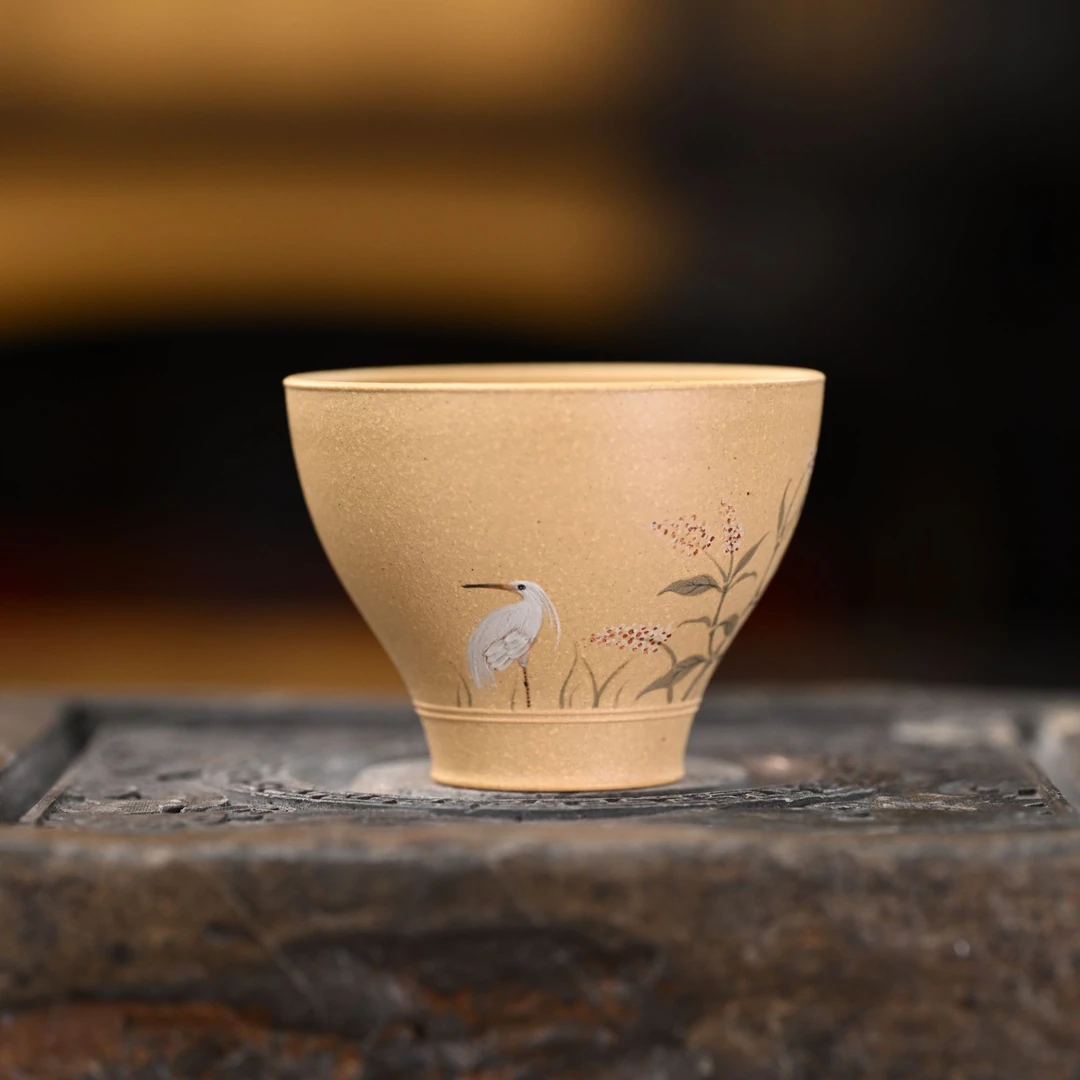 凡匠臻心<小开心杯>时光清浅处60cc本山绿泥 全手工泥绘