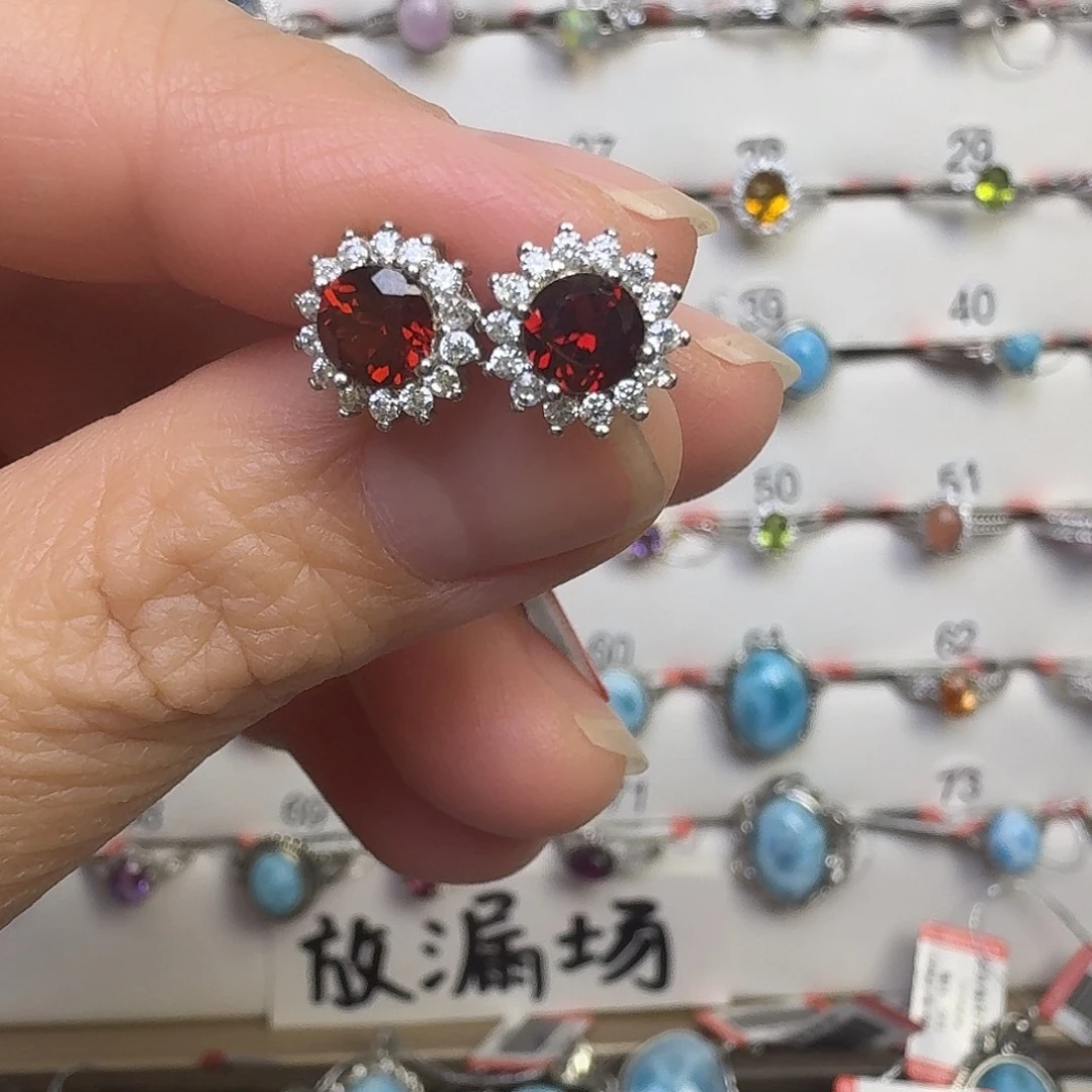 耳饰银S925镶嵌水晶