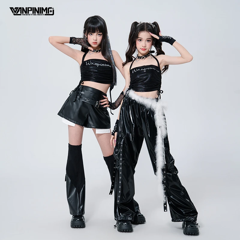 顽皮尼莫童装儿童爵士舞女童服装夏甜酷风少儿街舞jazz潮酷演出服