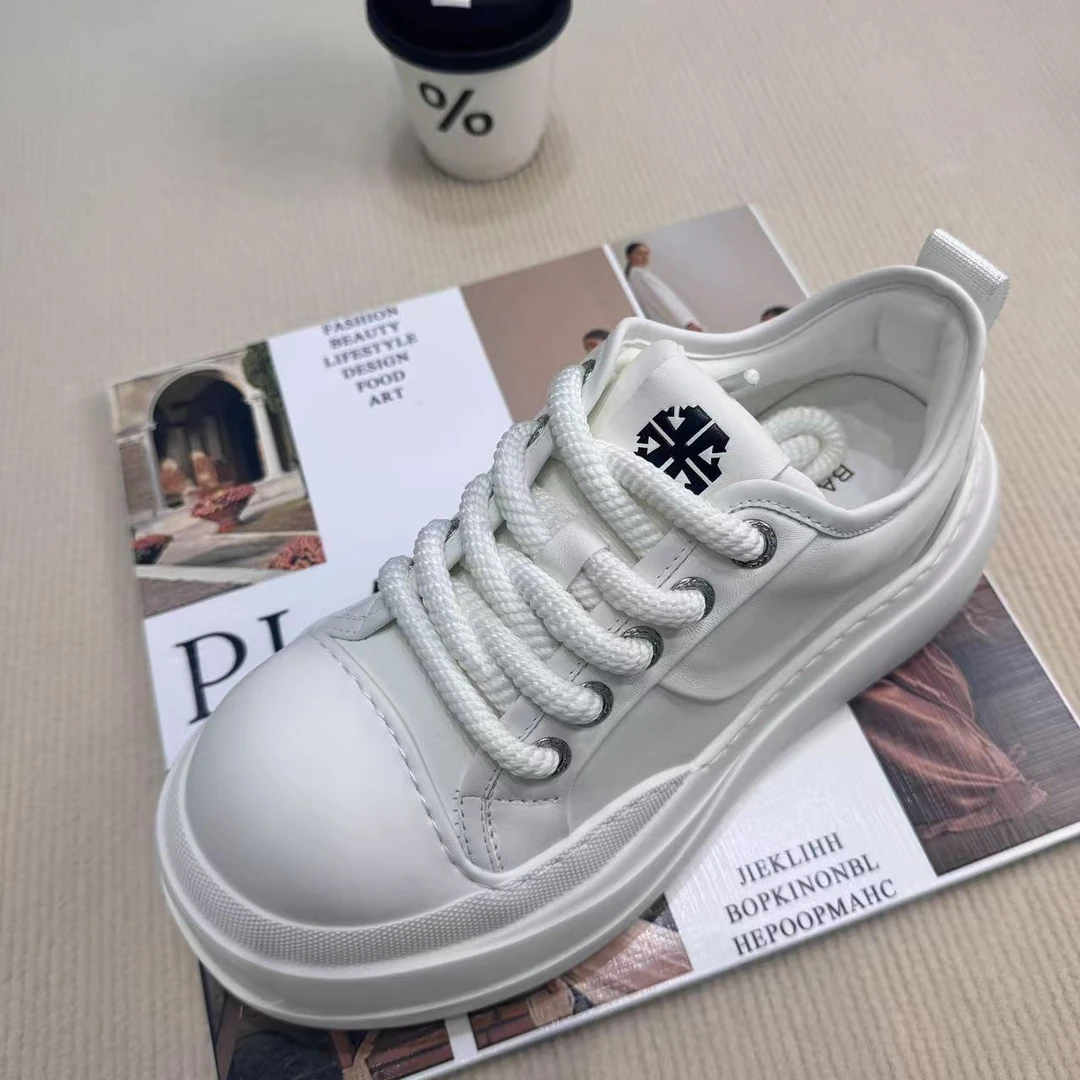 25新款潮牌大头面包男鞋真皮胖墩墩百搭休闲百搭男士小白鞋