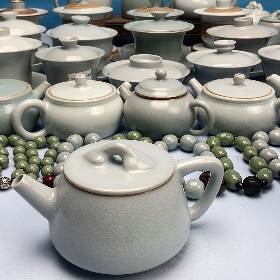 杯仿古月白石瓢壶原矿原釉原产地