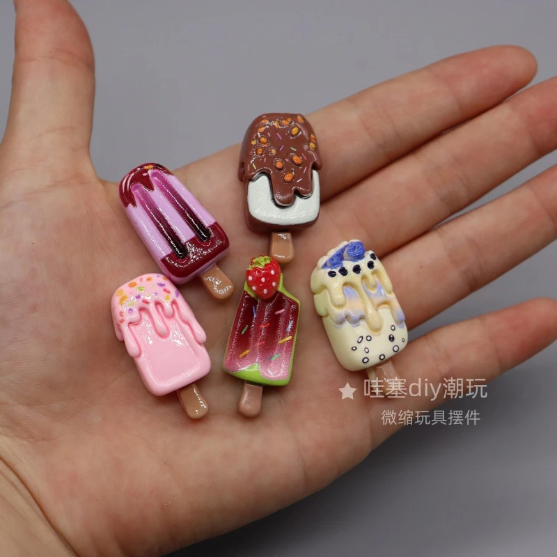 仿真过家家迷你食玩夏日雪糕水果冰淇淋卡通食玩diy摆件亮色冰棒