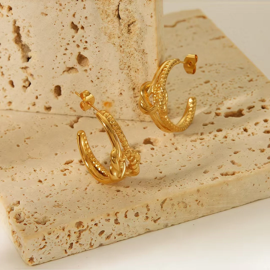 合金耳饰 复古小众圈圈耳钉DP2106