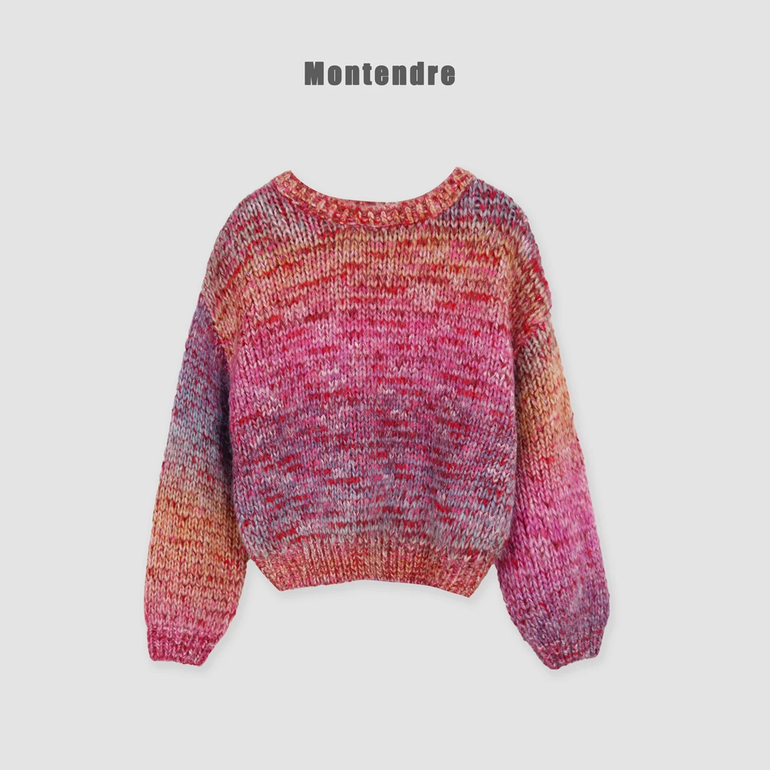 【MonTendre】秋季新款 R  重工渐变色针织毛衣法式软糯长袖上衣女