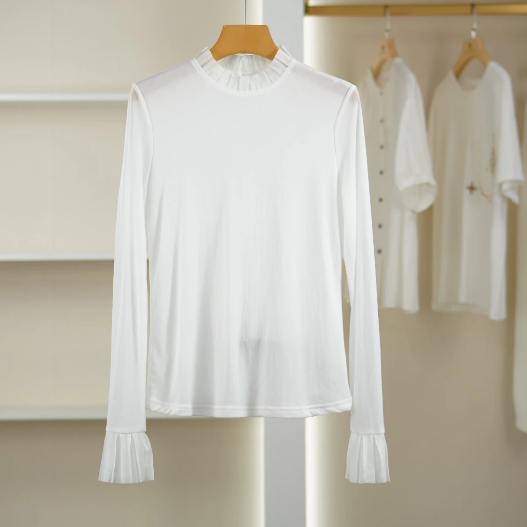 【麦迪尚品01】5060105 春季简约拼接领上衣T恤衫品牌撤柜女装