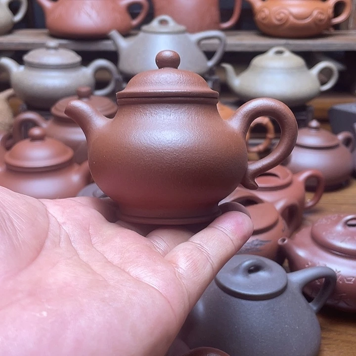 茶壶紫泥宜兴紫砂壶半手工制作130cc