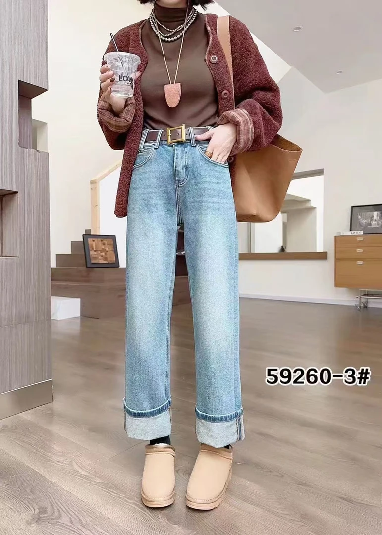 91503-3p小个子弹力显瘦直筒拖地裤