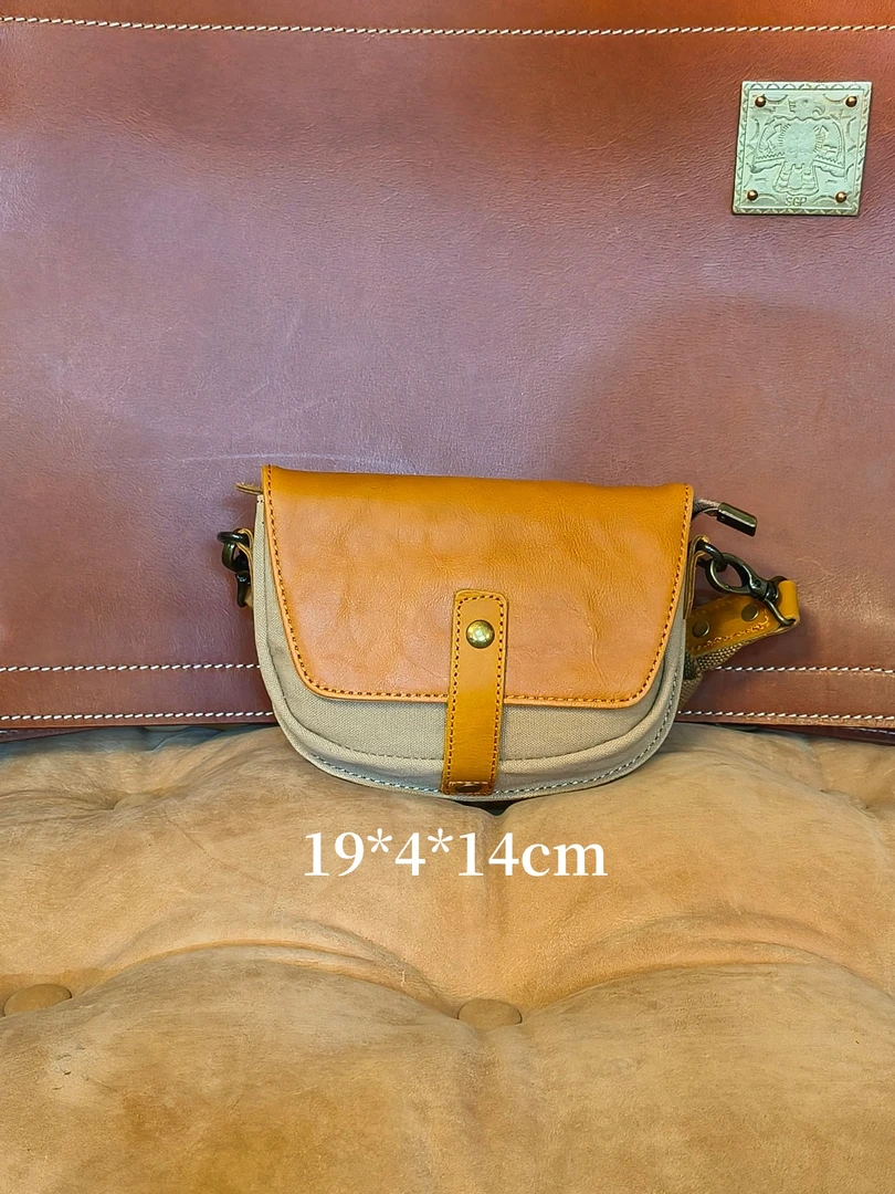 【双工牌手工皮具】水洗小众简约单肩斜挎小包